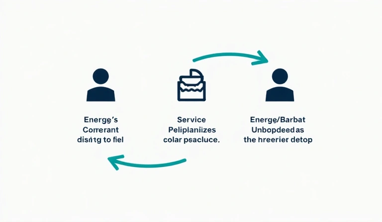Ilustrație cu săgeți care indică partajarea securizată a datelor între utilizator, EnergieBarbat și furnizori de servicii, simbolizând partajarea responsabilă a datelor.
